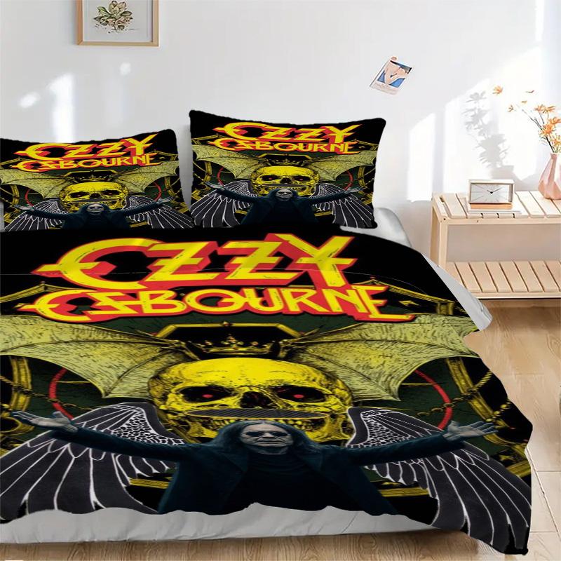 Ozzy Osbourne Dark Wings Print 3Pcs Bedding Setduvet Cover With 2 Bedropillowcase Home Birthday Gift