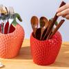 Strawberry Look Kitchen Butter Dish with Bright Finish for Meal Table Styling, Smooth Feel, and Household Serving Use