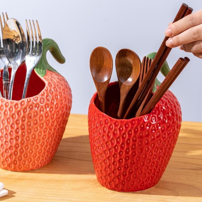 Strawberry Look Kitchen Butter Dish with Bright Finish for Meal Table Styling, Smooth Feel, and Household Serving Use