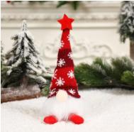 Christmas Faceless Doll Gnome Ornaments LED Light Plush Knitting Crafts Tree Pendant Christmas Decorations for Home Kids Gift
