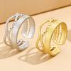 Women's European Retro Geometric Gold-Plated Stainless Steel Ring