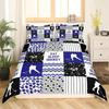 Ice Hockey Sport Soft Duvet Cover Burning Hockey Bal for Ten Athlete Black Polyester Comfortable Quilt Cover for Friend Gift Bedrom Decoration