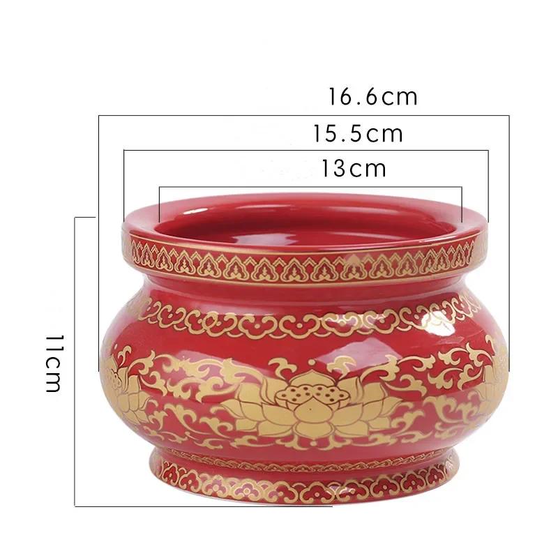 Chinese Traditional Ceramic Incense Burner Ornaments Guanyin Worship Incense Burner Decoration Feng Shui Buddha Hall Supplies