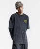 CREAM SODA LAB Quarter Teamplay Pigment Fake Double Layered Long Sleeve Black Yellow