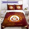 Set Lenzuola 3 Pezzi Stampato Galatasaray FC Traspirante Copripiumino con Federe Biancheria da Letto Decorativa per Camera da Letto Casa