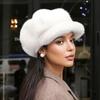 Winter Beret French Style Solid Color Design Versatile Wide Brim Hat Warmth Octagonal Hat Elegant One Size