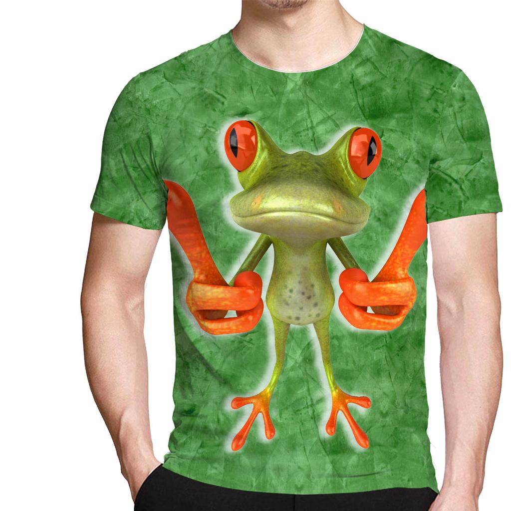 Nouveauté Animal grenouille hommes t-shirts drôles vêtements amples à manches courtes mode surdimensionné imprimé t-shirt à col rond