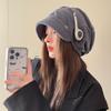 Women's Korean Style Beanie - Large Head Fit, Face Slimming, Casual Slouchy Hat for Spring & Autumn