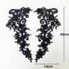 2Pcs/Set Polyester Sequin Embroidery Applique Lace Tulle Fabric Flower Flower Patch Collar Sequined Embroidery