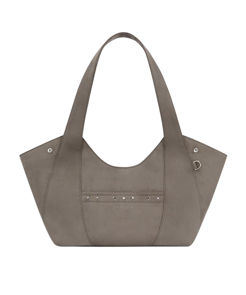 Verdan Aube Suede Shopper Bag_Grey