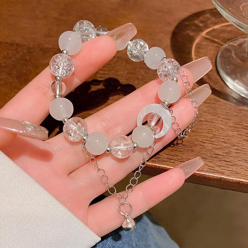Super fairy bell moon bracelet female retro high-end sense personalized beaded bracelet girlfriend gift hand