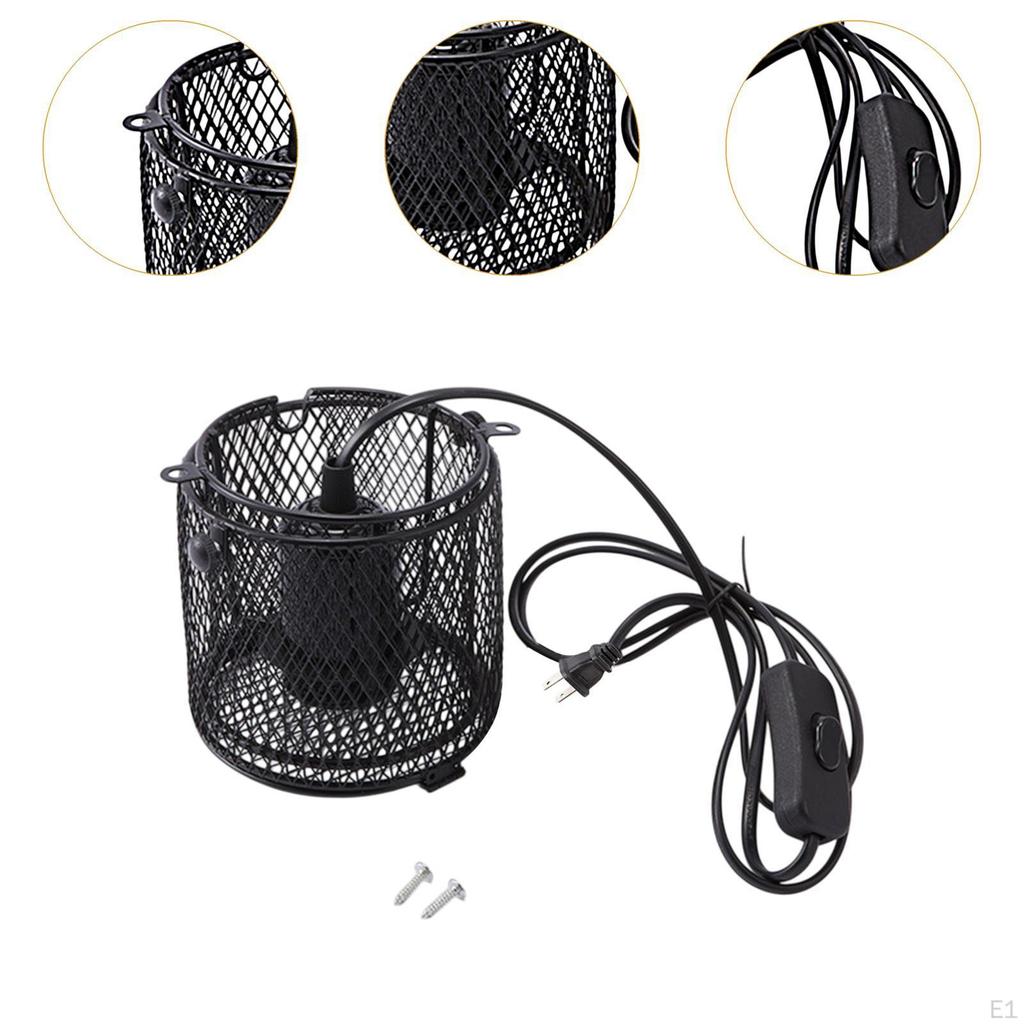 Reptile Heat Lamp Holder,Ceramic Emitter Basking Heater Cover,Reptile Accessories,for