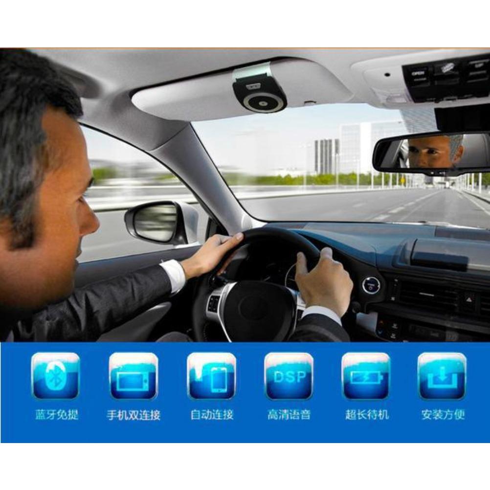 Kit hands-free Bluetooth, kit hands-free pentru mașină, suport pentru pornirea automată a asistentului Siri, microfon încorporat și suport GPS, muzică