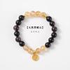 Natural Silver Obsidian Bracelet for Women, New Chinese Style Crystal Fortune Amulet, Five Elements Balance Bracelet, Trendy High-End Gift