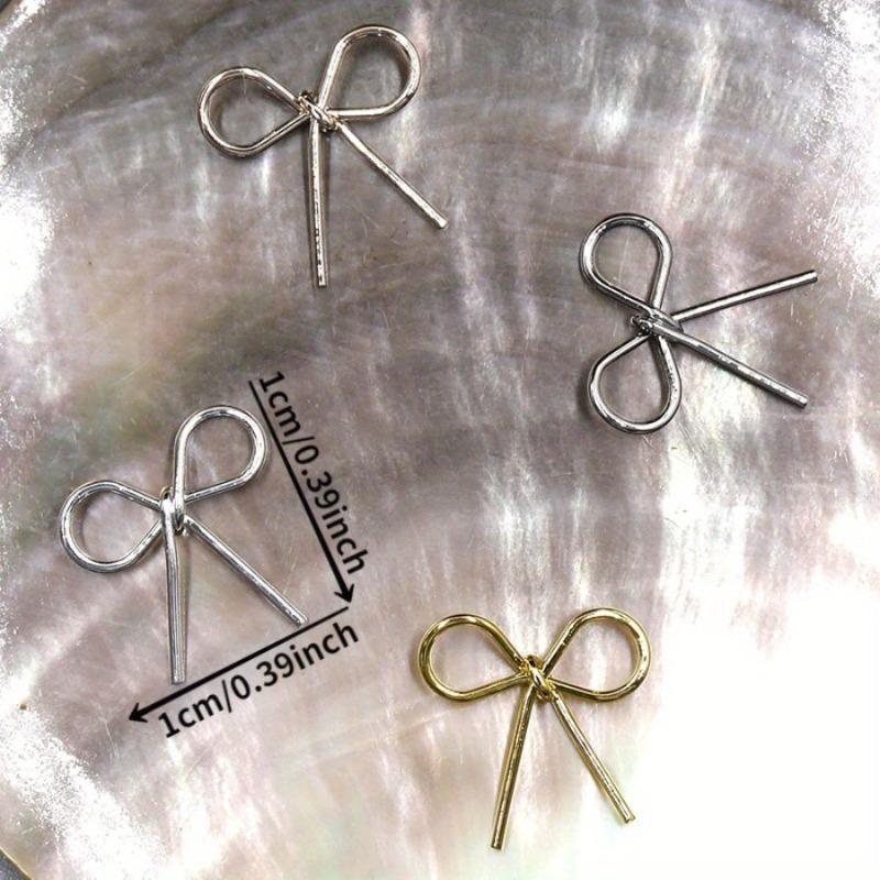 50Pcs Exquisite Sweet Nail Bow Wrapped Retro Simple Three-dimensional Alloy Nail Jewelry Rivets Hand-worn Nail Top Decoration