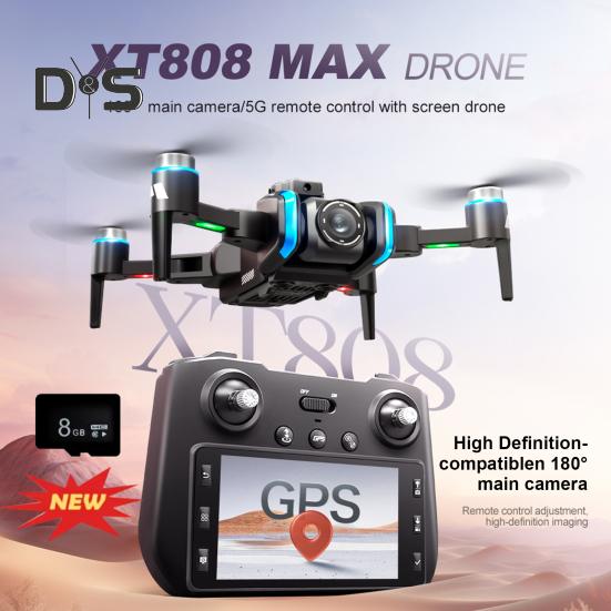 Ferngesteuerte Drohne LCD-Display Dual-Kameras Optischer Fluss Schweben GPS-Positionierung 5G WiFi Luftdrohne Kinder Erwachsene Anfänger Faltbarer RC Quadcopter