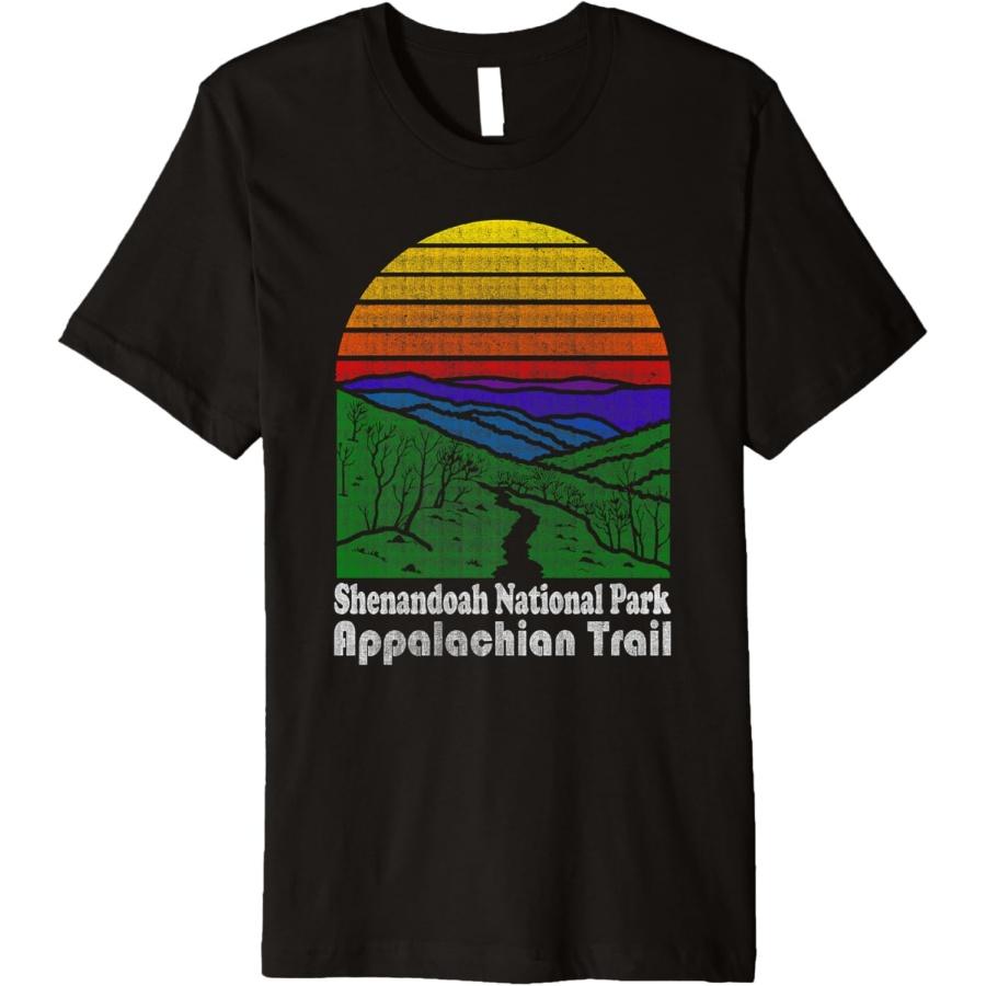 Shenandoah Park Appalachian Trail Vintage Mountain Sunset Premium T-Shirt S