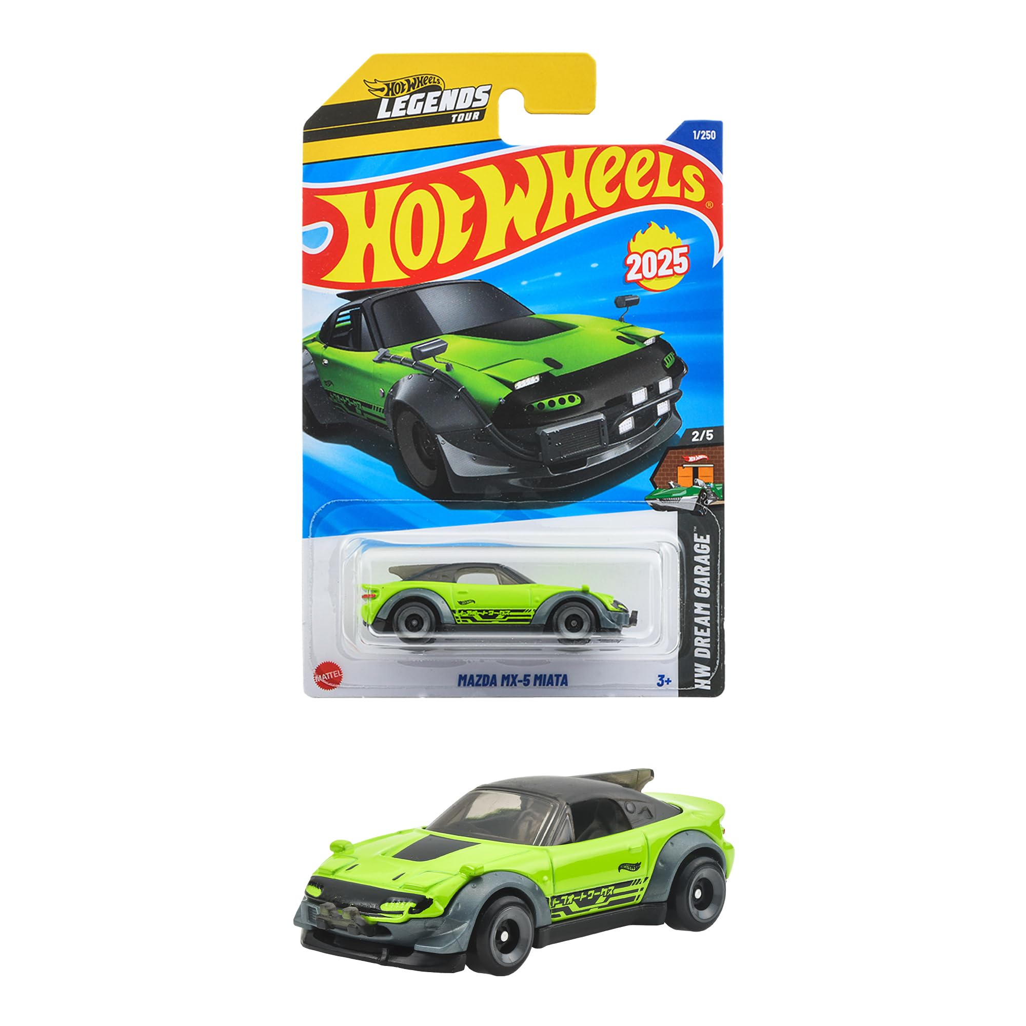 Hot Wheels Mazda MX-5 Miata Ride-On Toy Mini Car JFN42 Green For 3 Years Old and Up
