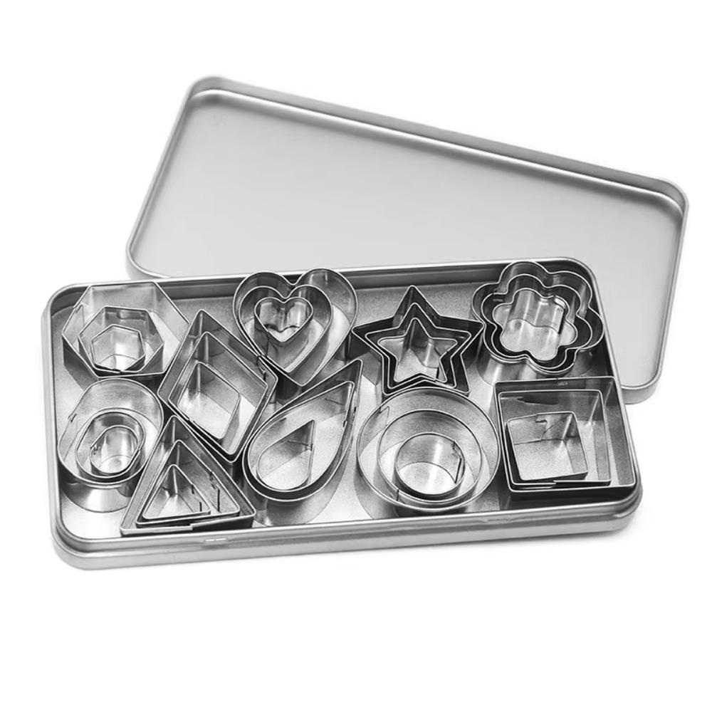 24/30pcs Stainless Steel Geometric Shapes Cookie Cutter Set Rust-proof Biscuit Mold  Kitchen