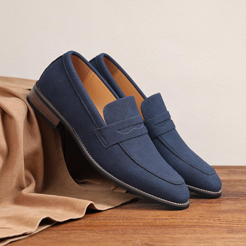 Fashion Men's Classic Retro Penny Loafers Moccasins Cow Suede Fashion Men's Leather Casual Shoes Mens Outdoor Driving Slip-on Flats