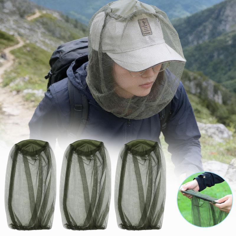Retractable Mesh Anti Mosquito Hat Self Closing Insect Proof Cap for Outdoor Camping Fishing Beekeeping Breathable
