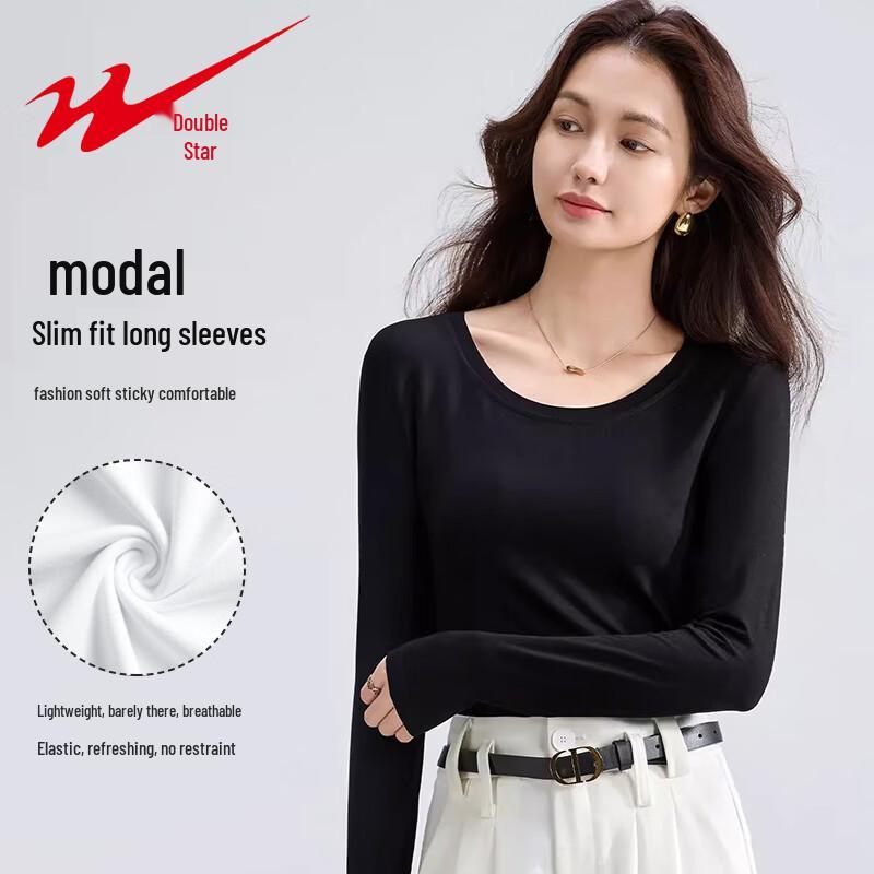 Women s Slim-Fit Modal Long Sleeve Round Neck T-Shirt XXL