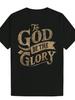 Short Sleeve T-shirt - Black with Golden Inspirational Letter Print