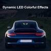3 Stück Solar-LED-Autodekorationslicht mit dynamischem Augen-Design USB-C wiederaufladbar Intelligenter Sensor-Autolicht Vibrationsaktivierte Saugnapfhalterung Auto