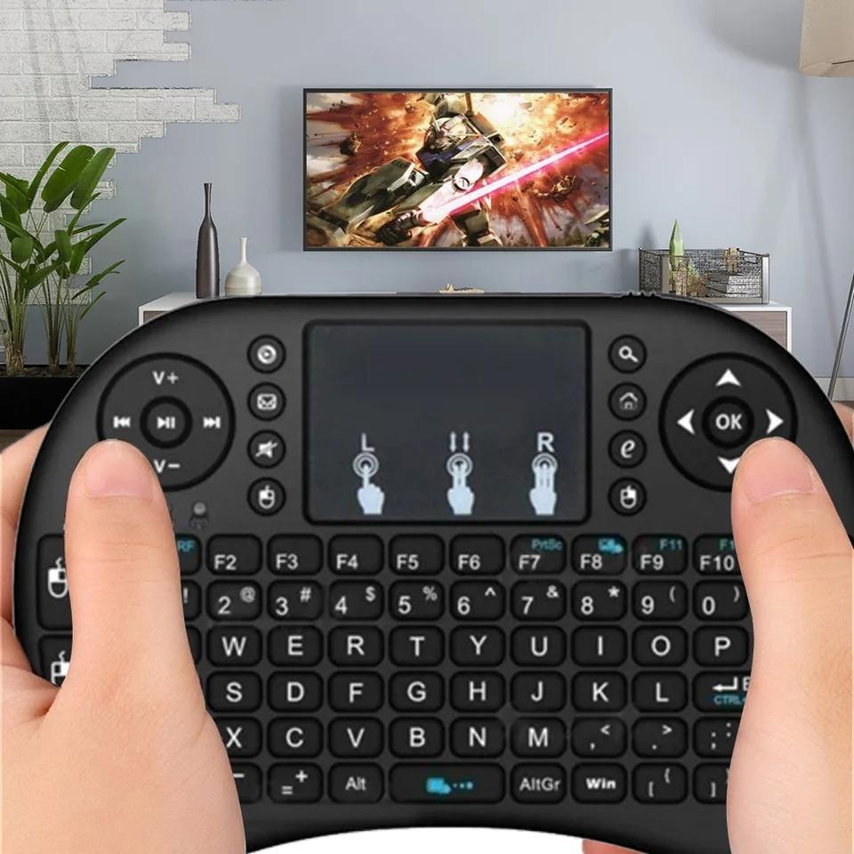 מקלדת מיני אלחוטית 2.4GHz שלט רחוק Air Mouse משטח מגע למחשב Smart TV Box