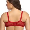 Women Full Cup Plus Size Bra Sexy Bow 3 Hooks Bras Breathable and Comfortable Lace with Wire Brassiere D E Cup