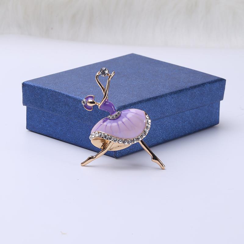 Fashion Rhinestone Dancing Girl Brooches for Women Enamel Character Pin Event Party Gift Backpack Decoration Clothes Accessories