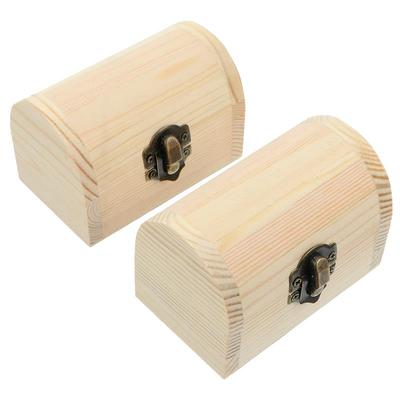 2 Stück Holzschatztruhe Massivholz Schmuckschatulle Vintage Holz Schmuckaufbewahrung Schatulle Truhe Mit Schnalle