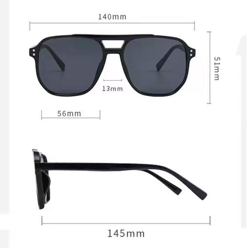 Men Double Bridge Aviator Sunglasses Korean Style Irregular Polygon Large Face Slimming Sun Glasses UV Protection Driving Outdoor Eyewear