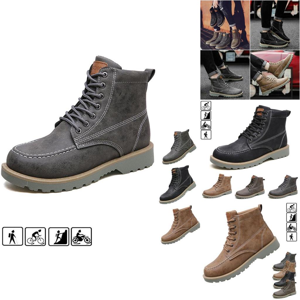 Cozy Lace-up Men's Winter Outdoor Boots With Slip Resistant And Waterproof Design