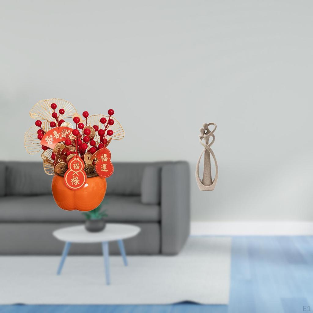 Artificial Bonsai Flower Bucket for Chinese Year And Spring Festival Decoration with Kissing