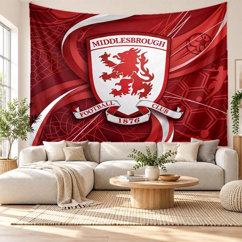 Middlesbrough Fußball Wandteppich, Weiches Stoff Wandbehang, Dekorative Kulisse Für Schlafzimmer Heim Wandkunst