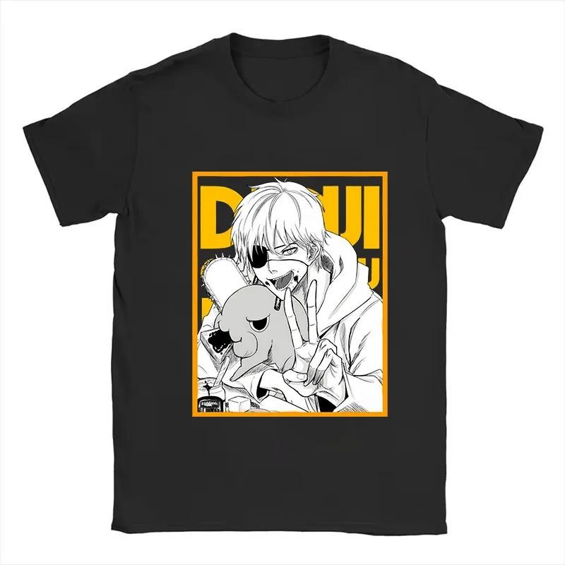 Chainsaw Man Makima Frame Print Vintage Anime T-Shirt, Unisex Manga Fan Streetwear Tee, 100% Cotton Casual Short Sleeve Top