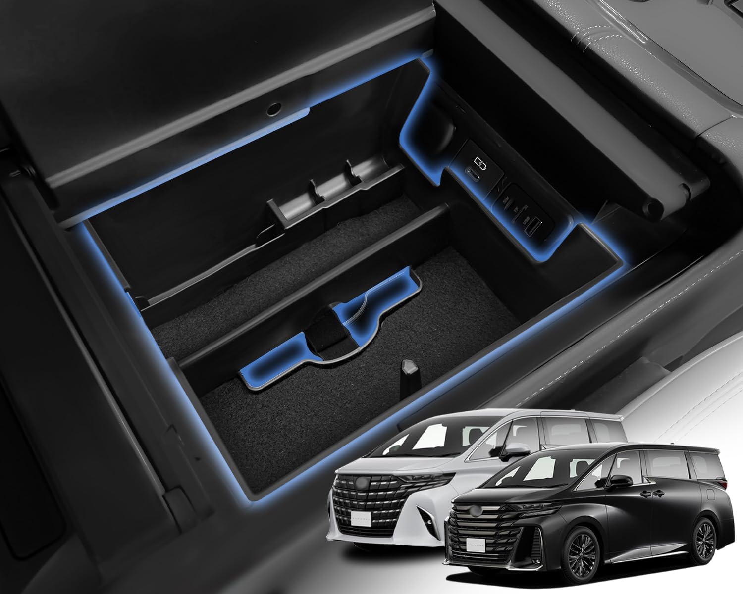 

WEIPIN 2023 New Alphard 40 Series Vellfire Console Interior Console Easy Tidy Toyota New Alphard Center Custom Parts Box/Tray, Tray/Storage Box,