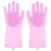 Silicone Rubber  Dishwashing  Gloves For Kitchen Multi - Use For Dishes Veggies Pet Bathing Ultimate Home Cleaning Magic Tool