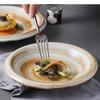 Vintage Reverse Mouthed Ceramic Dinner Plate Salad Shallow Dessert Plates Pasta Specialty Tableware