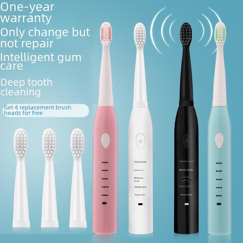 Rechargeable Electric Toothbrush for Adults with Intelligent Waterproof Design and Five-Speed Soft Bristles