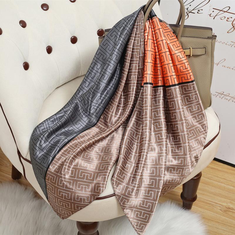 90 Square Scarves, Silk Scarves, Women's New Spring and Summer High-end Sense Versatile, Thin Scarves, Shawls Outside