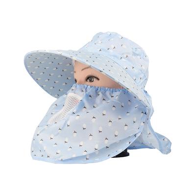 Large Brim Sun Hat Summer Sun Hat Sun Hat Sun Hat with Mask Women's Sun Protection Outdoor Tea Picking Hat