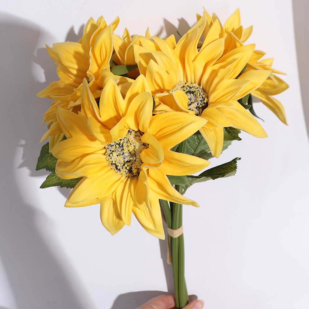 Realistic Artificial Sunflower Bouquet Elegant Simulated Sunflower  Holiday Party Wedding