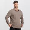 Men's Plus Size Long Sleeve V-Neck Polo Shirt