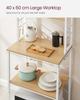 VASAGLE Scaffale da Cucina, Angolo Caffè, Scaffale da Panettiere, Totale 6 Ripiani e 6 Ganci, per Microonde, Struttura in Acciaio, Industriale, 40 x 60 x 167 cm