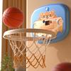 Indoor Mini Basketball Hoop Toy with LED Scoreboard Adjustable Height Wall Mount Basketball Shoot Game Toddlers Boys Cartoon Animal Basketball Hoop