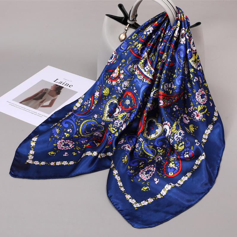 90 Square Scarves, Silk Scarves, Women's New Spring and Summer High-end Sense Versatile, Thin Scarves, Shawls Outside
