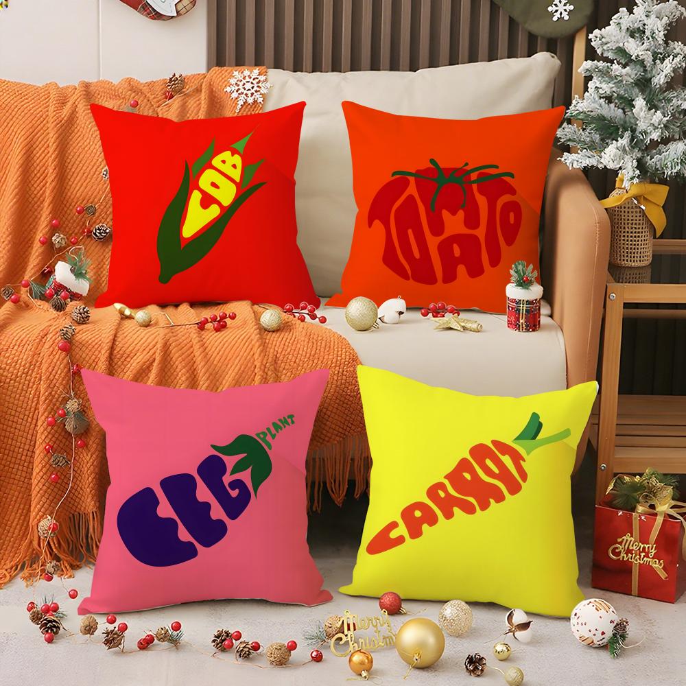 Creative Letters Fruit Prints Pillow Case Printing Pillowcase Living Room Sofa Cushion Cover Bedroom Room Decor