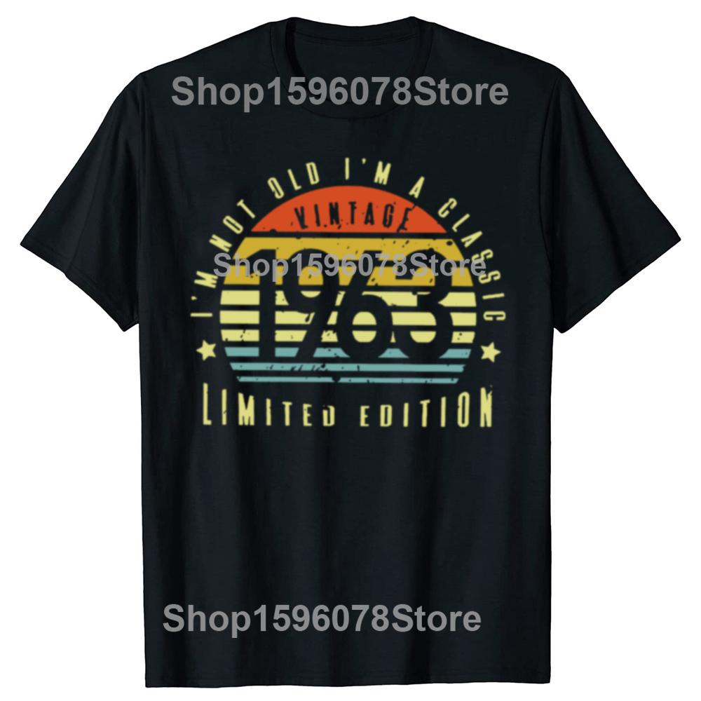 Limitiertes 1963 Gedrucktes Herren Freizeit T-Shirt Sommer Täglich Outdoor Straße Herren T-Shirt 1963 Jahr Herren Geburtstagsgeschenk Mode T-Shirt